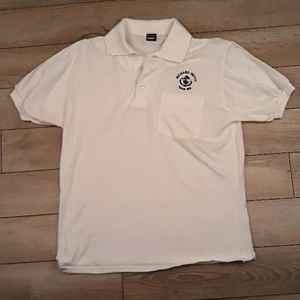 80s RICHARD PETTY Hanes White M‎ Polo Shirt Nascar